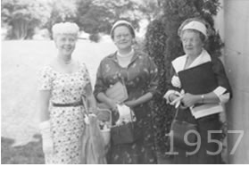 Photo of three members of the Thursday Club, circa 1957